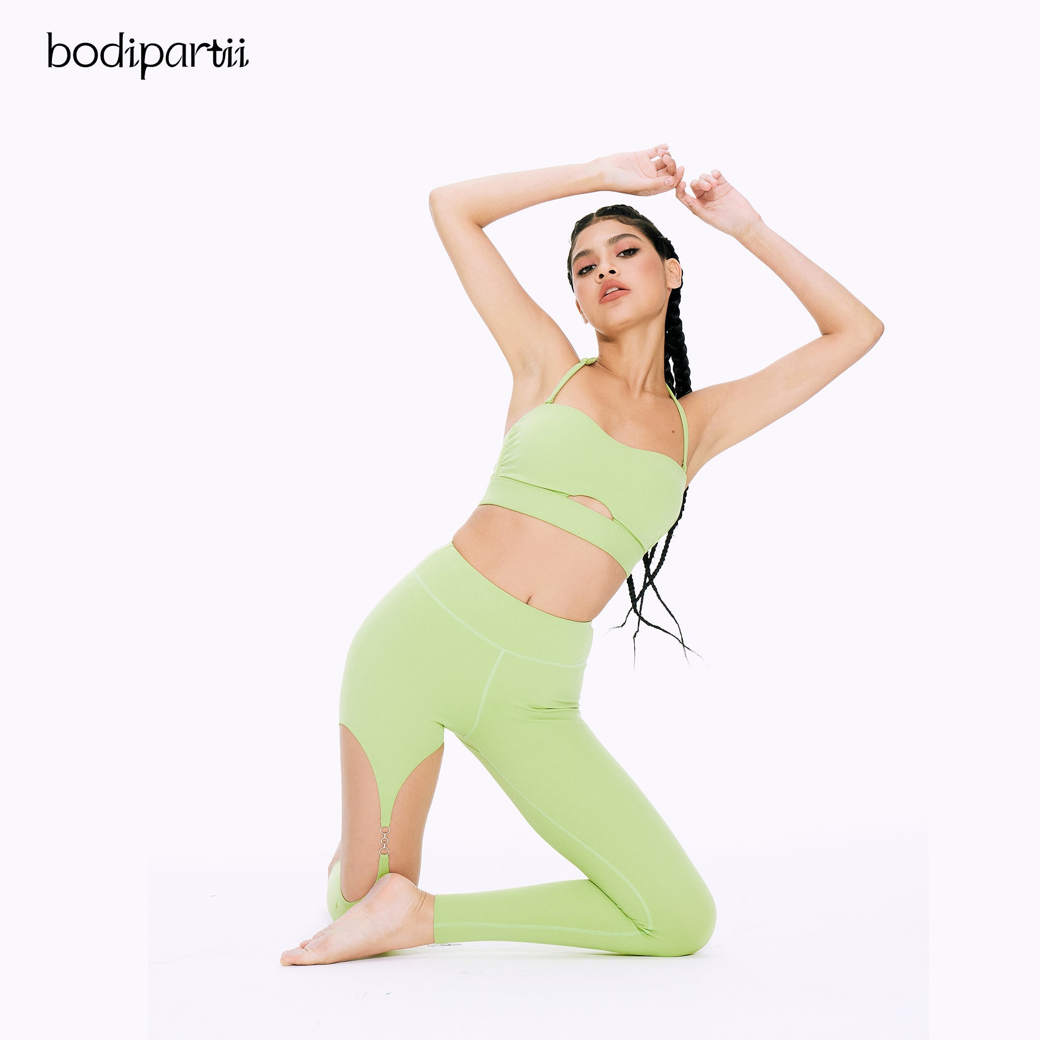 Halter Neck Cutout Slim Fit Workout Crop Top