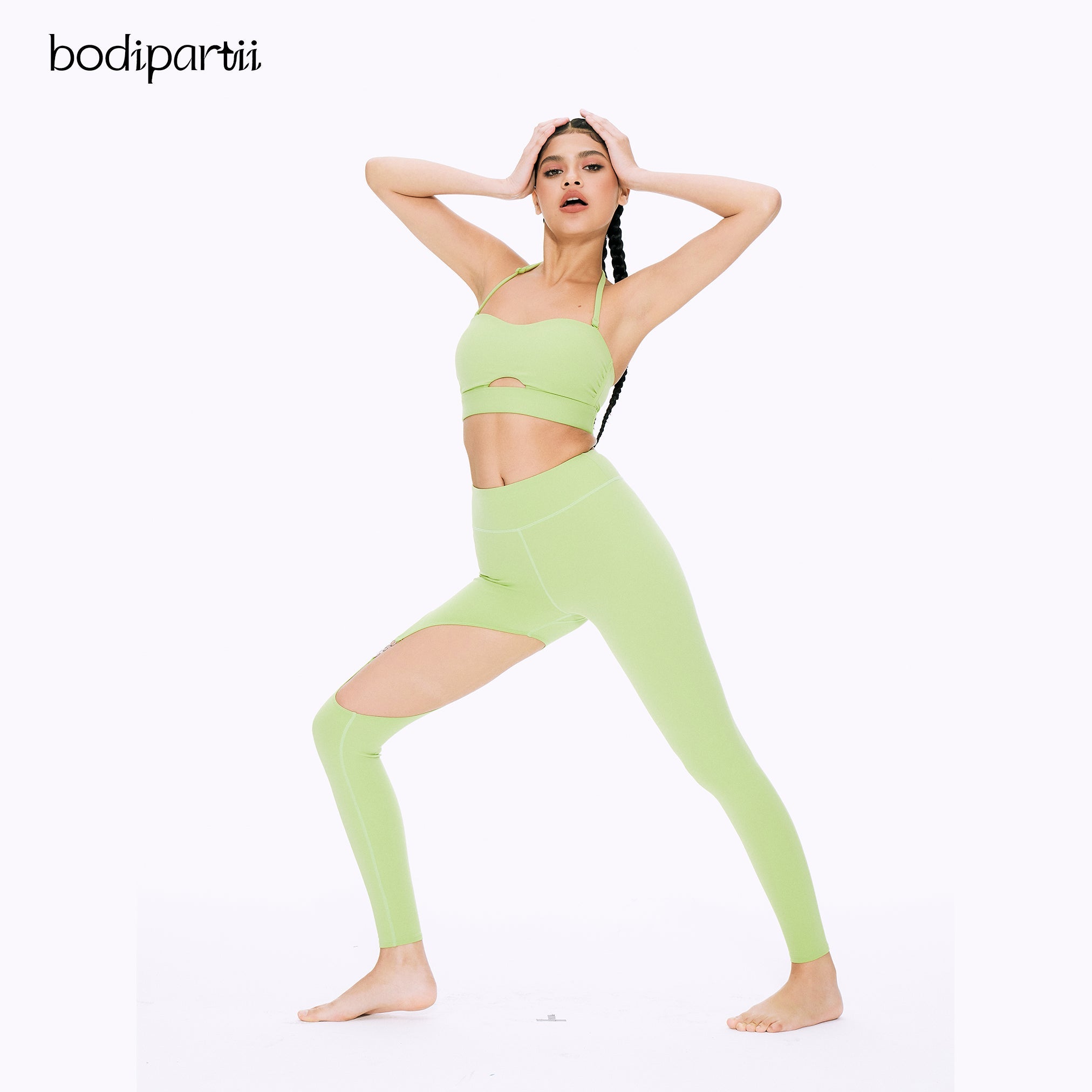 Halter Neck Cutout Slim Fit Workout Crop Top
