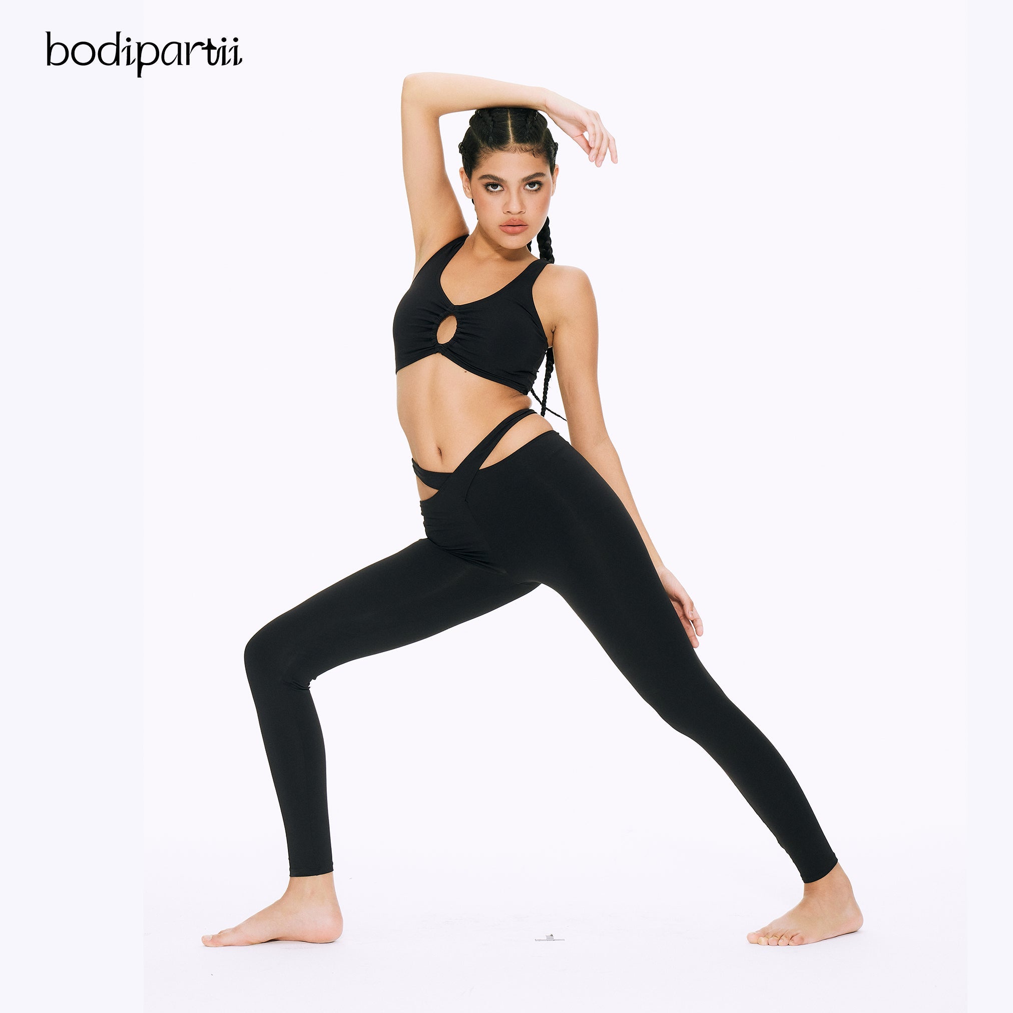 High Waisted Workout Leggings with Crossover Design