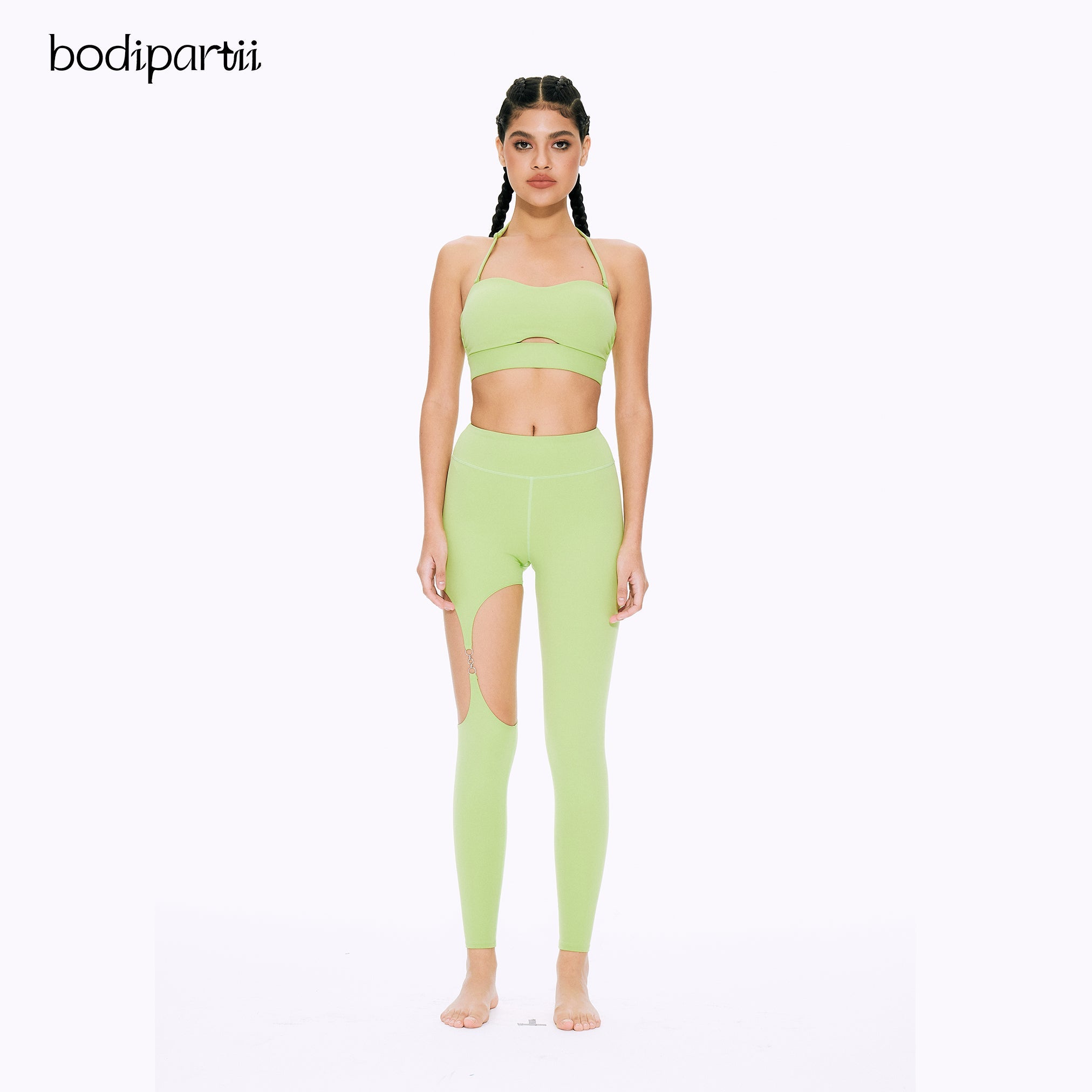 Halter Neck Cutout Slim Fit Workout Crop Top