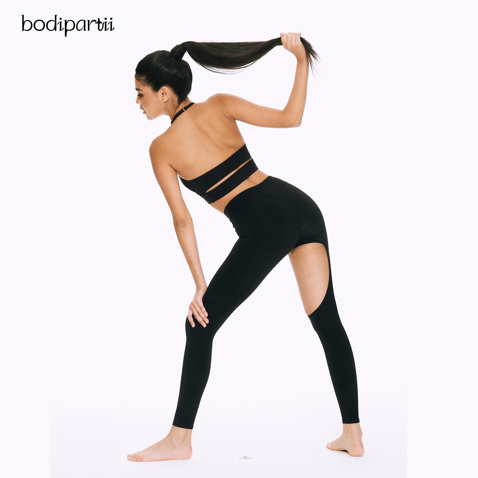 Halter Neck Cutout Slim Fit Workout Crop Top