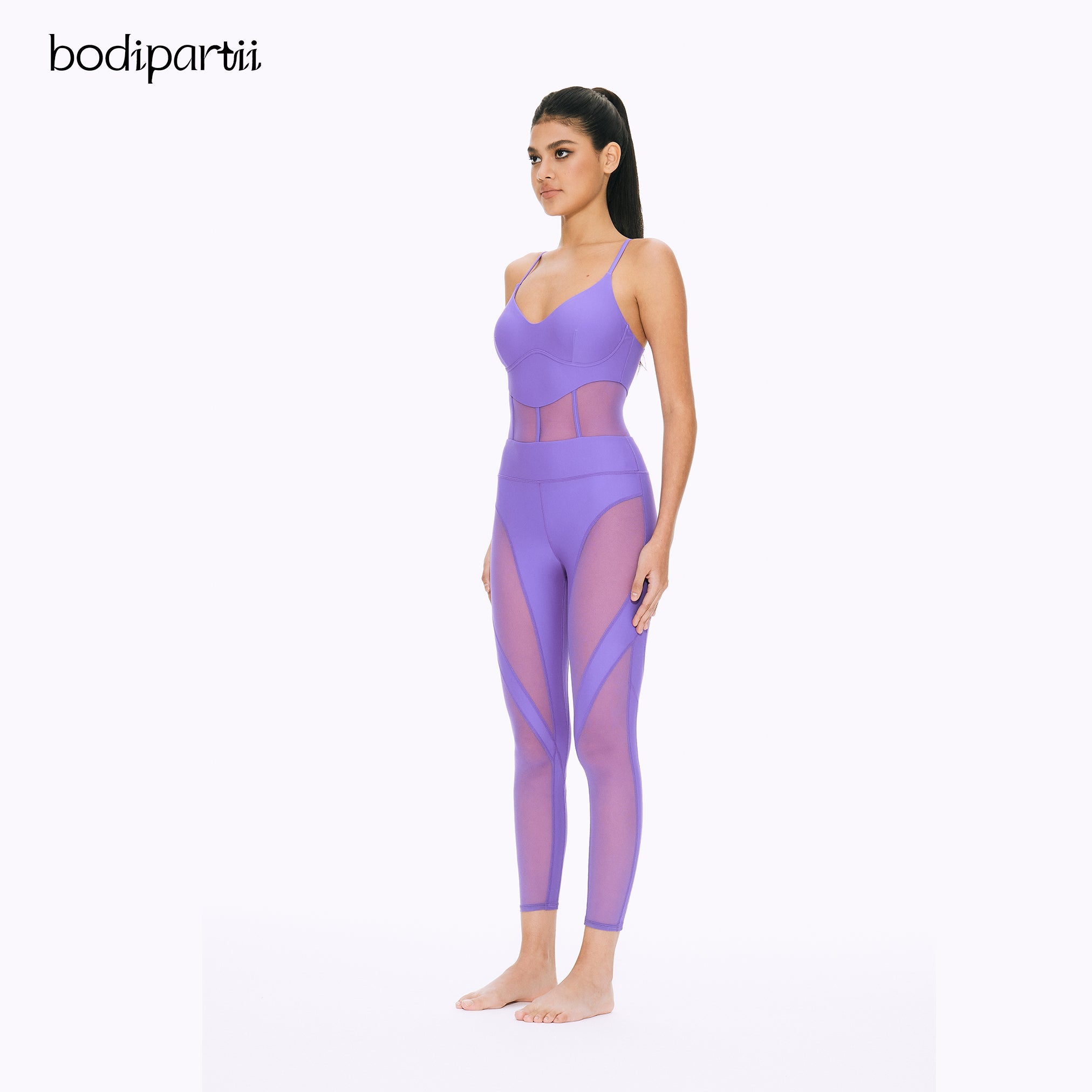Mesh Panel Sexy Workout Bodysuit