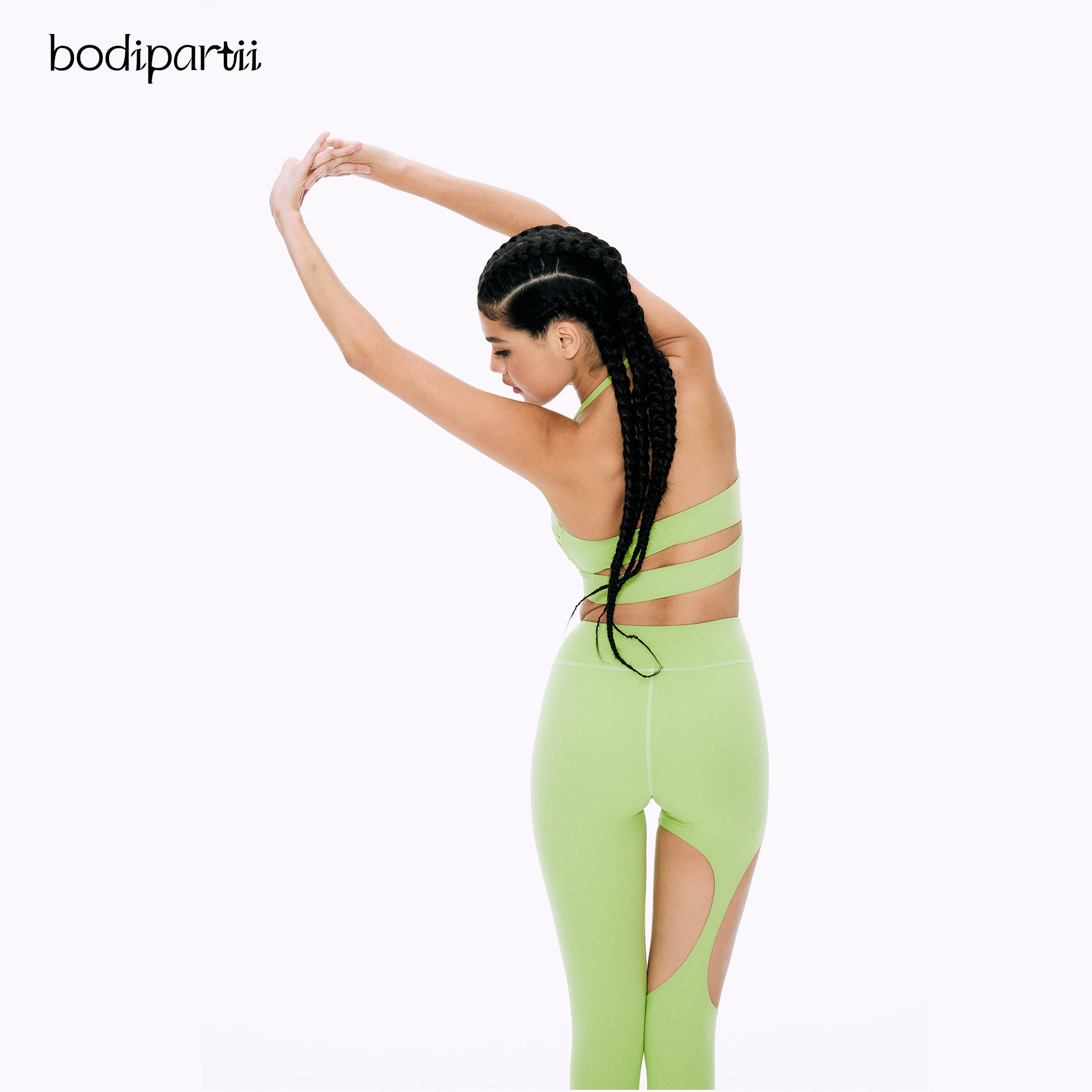 High Waisted Cutout Metal Buckle Leggings